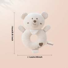 1 件婴儿男女通用卡通圆形摇铃玩具，舒缓抓握摇铃玩具，适合新生儿礼物