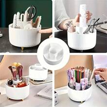 Multi-Color Optional Makeup Brush Organizer 360° Rotating Brush Holder Cup Desktop Accessory 5 Slot Makeup Brush Cup Cosmetic Brush Eyeliner, Dresser Organizer, Desk Stationery Organizer - Holiday Gift
