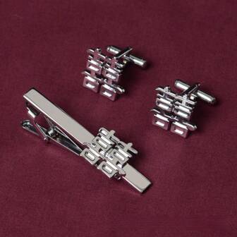 Happy Word Cuff Links Chinese Wedding Tie Clip Bridegroom Sleeve Button Traditional Wedding Red Double Happiness Cuff Links
