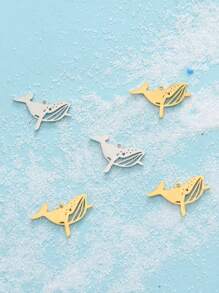 5/10pcs Stainless Steel Beach Ocean Vacation Style Starfish, Octopus, Shells, Sea Fish, Conch, Whales, Fashionable Bracelets, Necklaces, DIY Accessories And Pendants Featuring Marine Animals