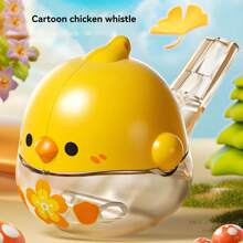1pc Funny Whistle Chicken Shaped Water Toy, Two Ways To Play, Portable Educational Toy, Cartoon Design, Multi-Colors