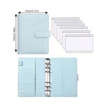 A Macaron Loose Leaf Notebook With Zipper Storage, Notebook, Savings Bill Storage Bag, Equipped With 6 Cash Envelopes, Used For Students To Store Stationery Such As Pens, Rulers, Home Storage Cards, Documents, Office Storage Receipts, School Supplies,Back To School