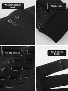 Outdoor Cycling Warm Gloves For Men, Winter Sports Windproof Fleece Thermal Ski Gloves