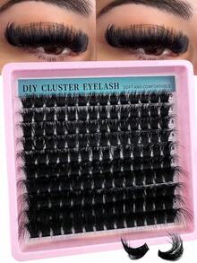 200pcs/150pcs/140pcs/100pcs Luxury Fluffy 8D Faux Mink Lashes - Mixed 10-18mm Length, 0. 07mm Thickness, Russian D Curl, Volumizing & Reusable Dramatic Lashes, Easy For Beginners - 10 Trays (60D/80D/100D/120D/160D/200D Variety Pack) Lash Clusters, Eyelash Clusters, Individual Eyelashes, Lashes, Fake Lashes - D - 查看 12