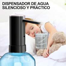 OCCULO Dispensador de Agua Eléctrico, Dispensador de Agua Automatico, 3 Niveles de Salida de Agua, Pantalla TáCtil Inteligente, Doble Uso como Mesa y Cubo, Blanco - Negro - Ver 5
