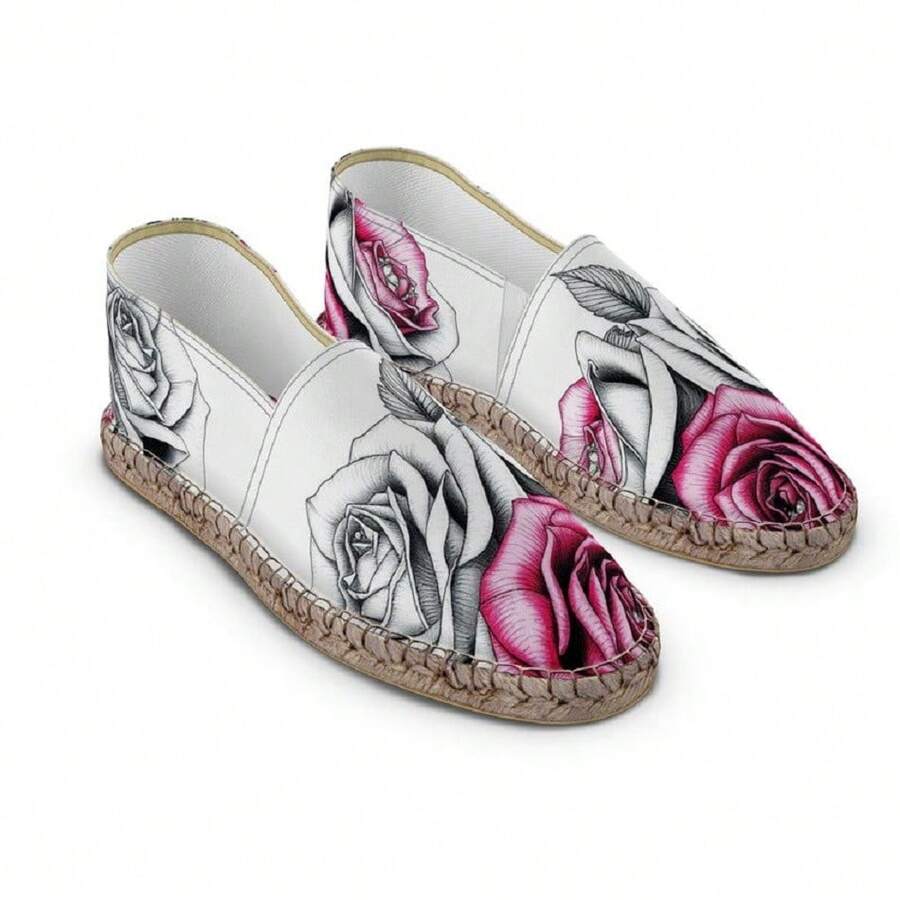 R&RH Women Pink Floral Espadrilles - Pink - View 1