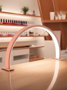 1PC 14-Inch/20-Inch Acrylic Nail Lighting Lamp, Semi-Circular Nail And Beauty Lighting Desk Lamp, LED Lighting Desk Lamp, USB-Powered, Suitable For Commercial Nail Lighting, Beauty Lighting Lamps, White/Pink.