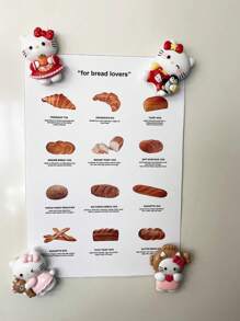 Sanrio Imán de nevera de Sanrio dibujos animados Hello Kitty, de estaño, tablón de anuncios magnético decorativo de resina 3D, imán adhesivo de gato, apto para decoración, uso diario, pequeños regalos de fiestas.