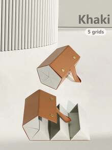 1pc Fashion Multi-Grid Glasses Case, Simple Sunglasses And Prescription Glasses Storage Box, Large Capacity Foldable Eyeglass Case