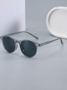 1pc Women's Round Frame Rivet Retro Fashion Fashion Glasses, Suitable For Daily, Vacation, Beach Use