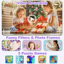 儿童即时打印相机，儿童数码相机带打印纸，圣诞节和生日礼物，便携式高清数码相机玩具，适合4-10岁男孩和女孩