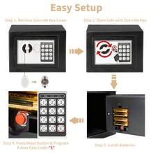 Deli 0.2 Cubic Feet Digital Safe Box – Fireproof & Secure Steel Money Safe For Home With Hidden Cash Storage & Protective Money Bag, Black - Black - View 5