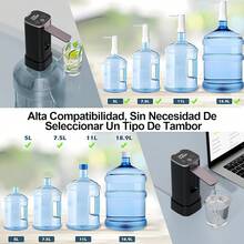 OCCULO Dispensador de Agua Eléctrico, Dispensador de Agua Automatico, 3 Niveles de Salida de Agua, Pantalla TáCtil Inteligente, Doble Uso como Mesa y Cubo, Blanco - Negro - Ver 6
