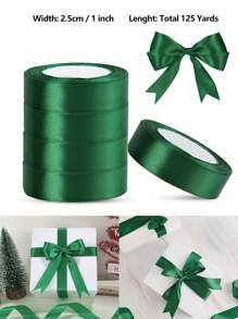 125 Yards/1 Inch Single-Sided 31-Color Solid Color Satin Ribbon Set, 125 Yards/1 Inch Wide Per Roll, Various Ribbons Suitable For Gift Wrapping, Christmas, Weddings, Parties, Flower Decorations