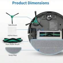 Suitable For IRobot Roomba Combo Y0140, Y0110 Robot Vacuum Cleaner Kit Main Side Brush Hepa Replacement Accessories Parts For Filters Include: 1 Roller Brush 6 Side Brush 4 Filter 4 Rag 1 Cleaning Brush
