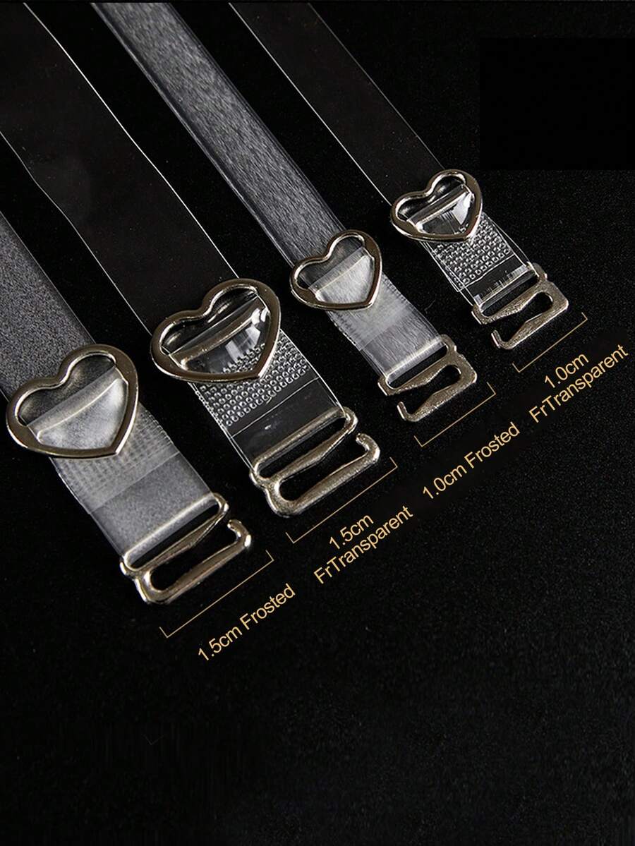 无肩带、无缝、透明哑光文胸，配有可调节肩带，适合夏季使用，配有心形扣 - 無色 - 查看 1