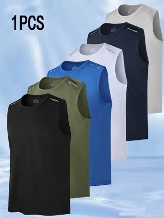 Men's Sports Basketball Sleeveless Jersey, Quick Dry Breathable Training Fitness Running Loose Tank Tops, Summer
