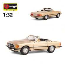 BURAGO 1:32 Scale Diecast  450SL Alloy Car Model, Children Toy Car, Collectible, Sliding Car Model, Birthday Gift For Boys - Gold - View 1