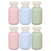 3pcs Plastic Travel Shampoo Bottles, Transparent Blue Shampoo, Lotion, Shower Gel Foam Pump Bottles