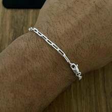 Men's Cartie Bracelet 3mm 925 Silver Plated - 銀色 - 查看 5