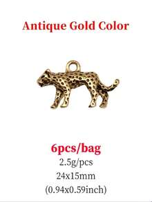 6pcs Leopard Print DIY Pendant, Suitable For Necklace And Bracelet Making