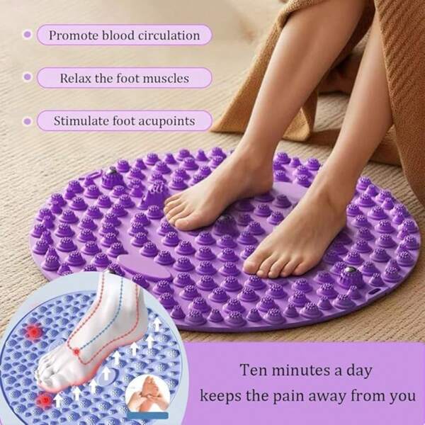 Acupoint Foot Massage Mat, Home Use Soft Silicone Round Foot Pad For Improving Blood Circulation, Reflexology Treatment