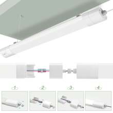 LEOEU La striscia luminosa a soffitto con tubo LED ad alta luminosità da 60 cm/90 cm/120 cm/150 cm, 20 W/30 W/36 W/45 W, luce neutra 4000 K, è adatta per ufficio/officina/garage/centro commerciale/corridoio/cantina, può essere collegata da un'estremità all'altra per fornire la migliore esperienza di illuminazione per uso interno ed esterno.