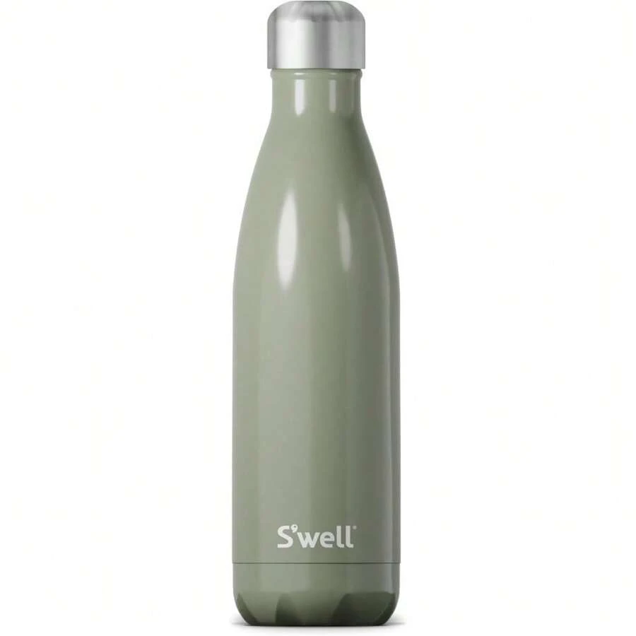 S'well Stainless Steel Water Bottle, 17oz, Mountain Sage, Triple Layered Vacuum Insulated Containers Keeps Drinks Cold For 36 Hours And Hot For 18, , Perfect For On The Go - Mountain Sage - View 1