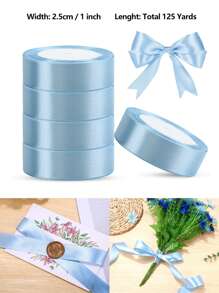 125 Yards/1 Inch Single-Sided 31-Color Solid Color Satin Ribbon Set, 125 Yards/1 Inch Wide Per Roll, Various Ribbons Suitable For Gift Wrapping, Christmas, Weddings, Parties, Flower Decorations