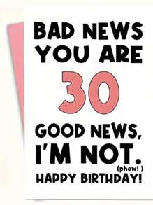 1Pc Funny 30th Birthday Card For Men Women, Happy 30th Birthday Card For Friend Brother Sister, 30 Years Old Birthday Greeting Card, You're 30 I'm Not, Envelope Included, School Supplies,Back To School