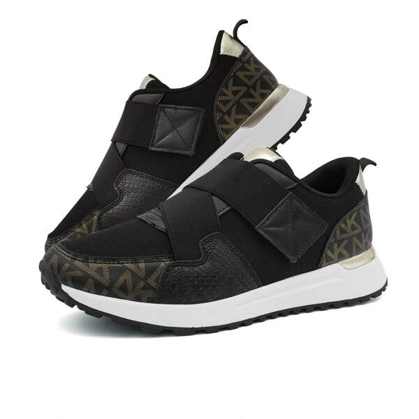 DESAI Fashion Patchwork Fabric Design Women Comfortable Shock Absorbing Casual Everyday Sports Sneakers
