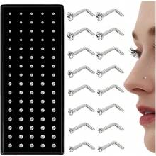 Milacolato Nose Rings Studs For Women Men - Straight Or L Shaped Surgical Stainless Steel Small Nose Studs Pin - Hypoallergenic 20G 22G Tiny Nose Piercing Jewelry 1.5/2/2.5/3 Mm CZ - 彩色 - 查看 11