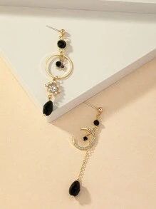 1 Paar modische, kreative geometrische Mond-Hängeohrringe für Frauen