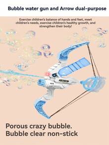 二合一弓箭泡泡枪，夏季新款泡泡追逐大战创意泡泡秀弓箭水泡泡枪双模式户外水上游乐游泳设备，适合 3-14 岁家庭聚会、沙滩派对、互动小工具、男孩和女孩的圣诞节和生日礼物