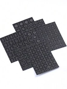 6pcs Butterfly Star Y2K Airbrush Stencils Guide Nail Stickers Heart Rose Flower Leaf 3D Nail Stencil Decals Template With Tweezers Tool Salon DIY Nail Supplies Manicure Accessories - Multicolor - View 9