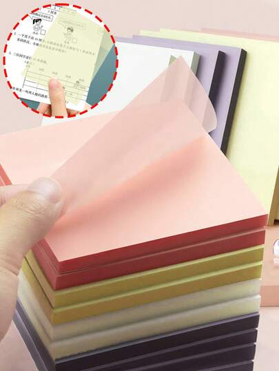 2-8 Pcs Assorted Transparent Sticky Note Pads, 50 Sheets Per Pad, Recommended For Use With Ballpoint Pens, Transparent Memo Pads/Notepads/Diaries/School Supplies/Office Stationery. Back To School/Graduation Gifts, Halloween, Christmas Eve And Christmas New Year Gifts