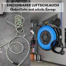 Enrollador de cable automático profesional de 15 m + 2 m, cable giratorio de 180°, apto para uso interior y exterior, con protección contra sobrecargas, 1500-3000 W.
