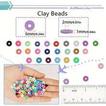 Set di accessori per realizzare braccialetti con 5100 perle in argilla, perle distanziatrici piatte per la creazione di gioielli, perle in pietra nera polimerica con charm e cordino elastico, ideale come regalo per ragazze e per attività creative