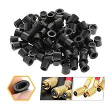100 casquillos para mangueras de manómetro con conexiones de 1/4" y 5/16" - Negro - Ver 1