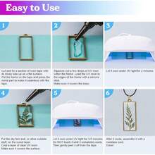 UV Resin Jewelry Making Kit, 300g Crystal Clear Resin With Light And Molds, DIY Jewelry Making Kit, Resina Starter Kit For Keychain And Earring - Màu tím - Xem 6
