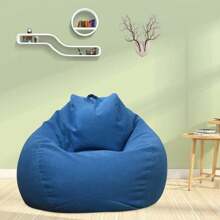 1pc Premium Sofa Bean Bag Cover, Japanese Style Solid Color Fabric Slouchy Sofa Cushion Cover, Soft And Durable Furniture Protector For Bedroom And Living Room (Without Filling), Home Organization And Storage, Bedroom Accessories