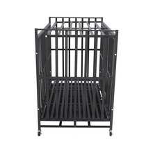 Heavy Duty Dog Crate, Free Standing Large Dog Cage, Dog Cage With Wheels, For Homes, Apartments,Pet Hospitals, Pet Stores - 黑色 - 查看 5