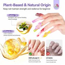 SAVILAND 3D Sculpting Gel For Nail Art: 60 G Super Strong Solid Gel Builder 3D Gel Nail Art Clear Solid Sculpting Gels Non Sticky To Hands Extension Salon - 白色 - 查看 5