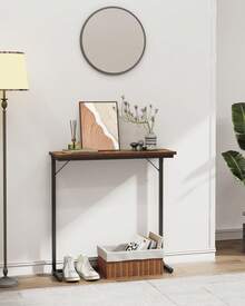 Hzuaneri Console Table, Narrow Sofa Table, Entryway Table, Accent Table, Industrial, Easy Assembly, For Living Room, Entryway, 24 X 80 X 80 Cm, Rustic Brown And Black