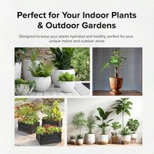 Juego de 2 ollas de regar clásicas de terracota con tapa - Sistema de autorriego para jardines, bancales elevados y macetas pequeñas hasta 1 pies de diámetro - Ideal para vacaciones - 1 - Ver 5