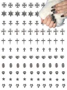 120 pezzi / 1box European American Dark Vintage Style Cross Nail Art toppe Punk Premium Metal Style Heart Nail Metal Decorment Setdecorazioni per unghie
charm unghie
decori unghie decorazioni per unghie
charm unghie
decori unghie