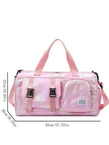 奢华彩色假日行李旅行行李袋，大容量夜间健身运动瑜伽包，医院周末干湿分离手提包，休闲多功能便携式商务单肩包，带鞋隔层，学校度假包，学校配件，学校用品