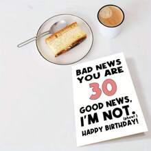 1Pc Funny 30th Birthday Card For Men Women, Happy 30th Birthday Card For Friend Brother Sister, 30 Years Old Birthday Greeting Card, You're 30 I'm Not, Envelope Included, School Supplies,Back To School
