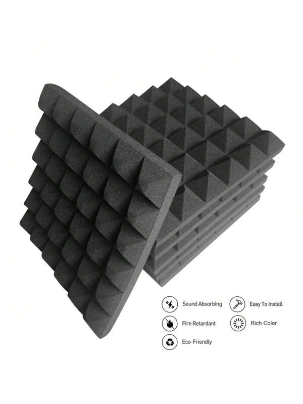 Pyramidal Fireproof Sound Insulation Material , Multi-Color Fire Resistant, Sound Absorbing For Live Streaming Room, KTV, Indoor Decoration, Noise Reduction, Window, Door, Bedroom Insulation Foam Wall Panels