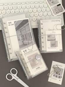 透明哑光活页夹，A6、A7、M5 尺寸，便携可折叠旅行笔记本，可定制封面，适用于预算、钱包、照片存储、办公用品存储，多种尺寸可选，学校用品，返校